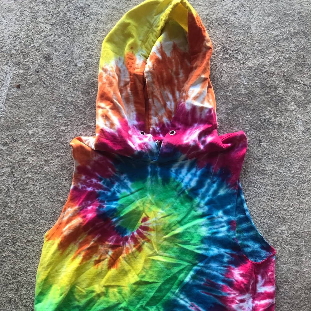 Hippie tie dye cropped hoodie size large